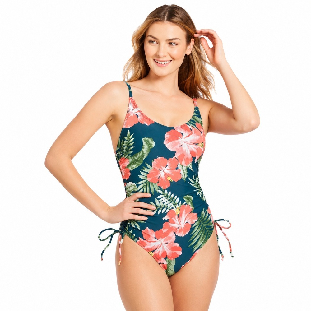 Kona Sol Medium Coverage One Piece Swimsuit Green XL NWT
